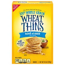 Wheat Thins Hint of Salt Low Sodium Snacks, Whole Grain Wheat Crackers, Snack Crackers, 8.5 oz