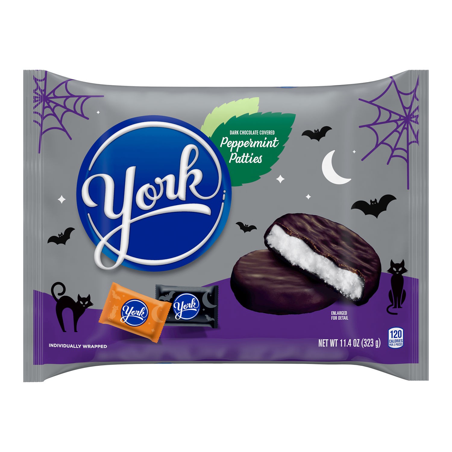 slide 1 of 8, YORK Dark Chocolate Snack Size Peppermint Patties, Individually Wrapped Candy Bag, 11.4 oz, 11.4 oz