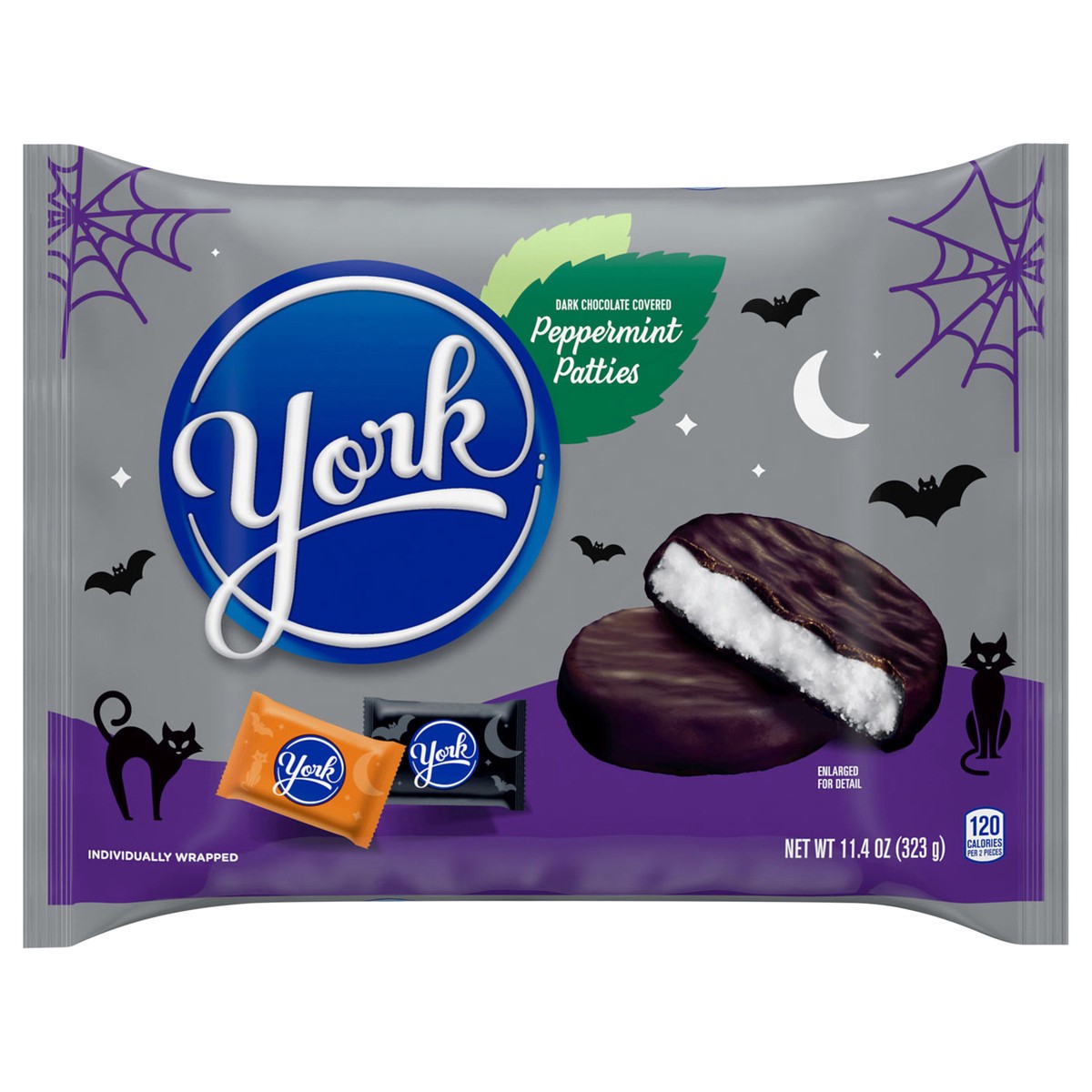 slide 1 of 8, YORK Dark Chocolate Peppermint Patties, Halloween Candy Bag, 11.4 oz, 11.4 oz