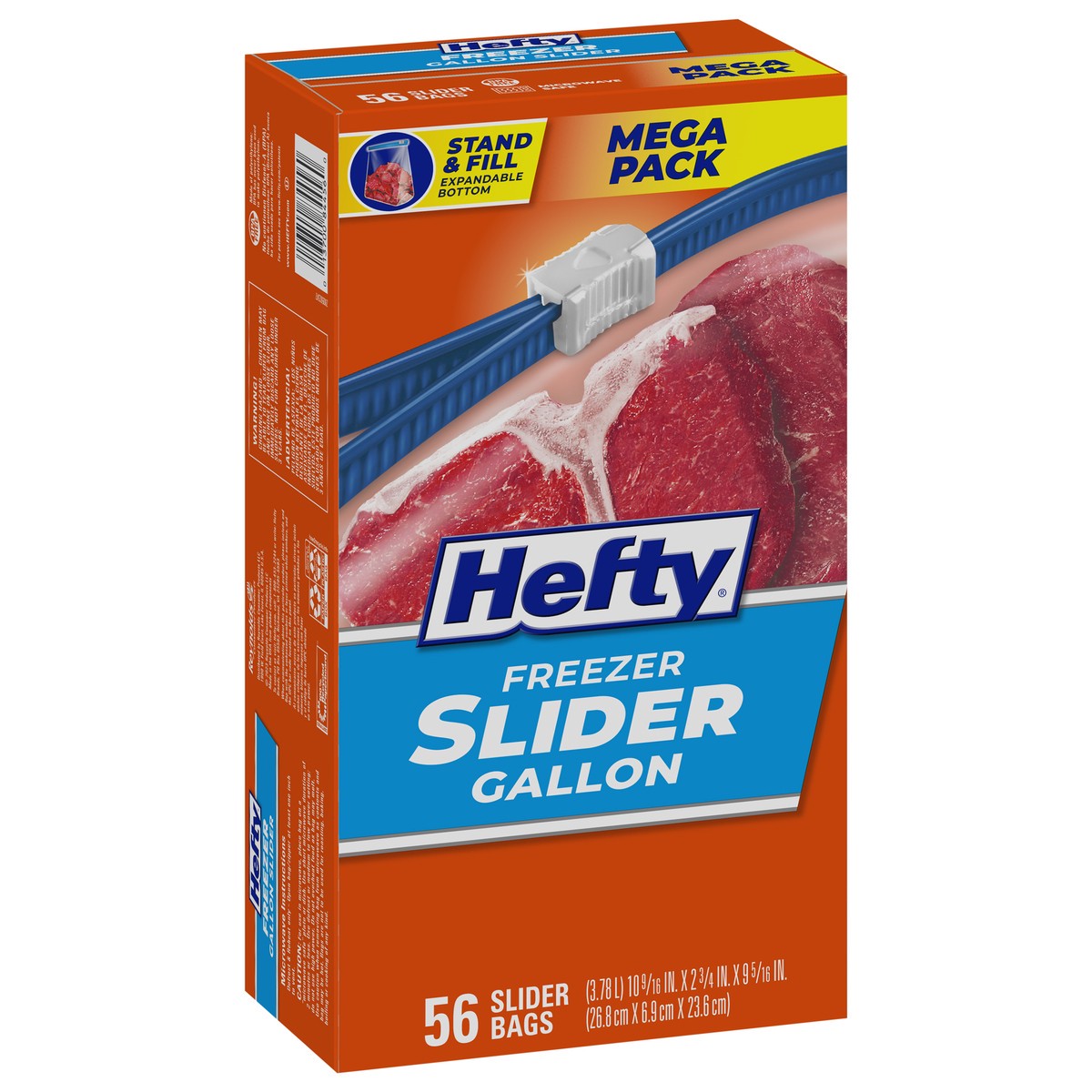 slide 3 of 9, Hefty Gallon Freezer Slider Bags Mega Pack 56 ea, 56 ct