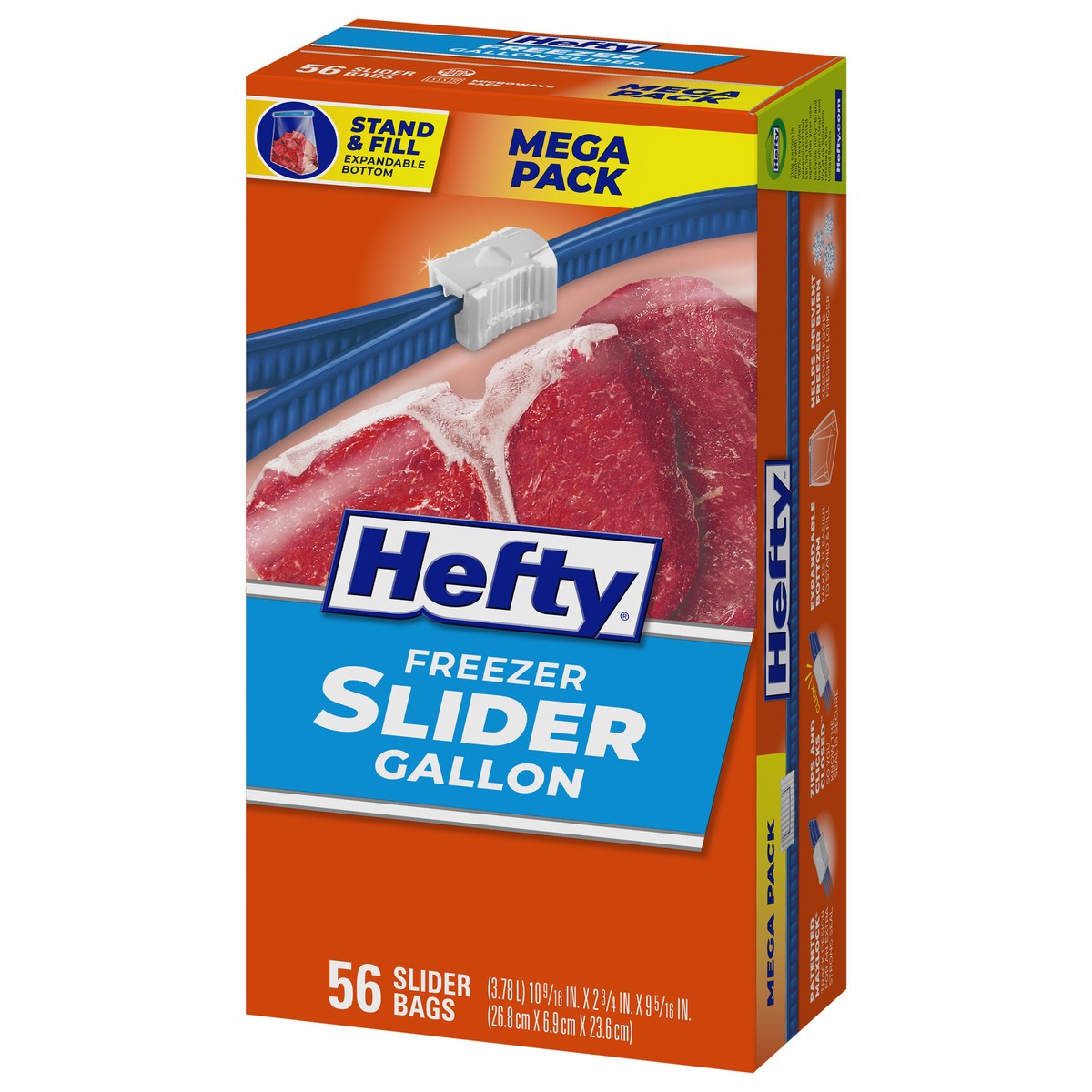 slide 6 of 9, Hefty Gallon Freezer Slider Bags Mega Pack 56 ea, 56 ct