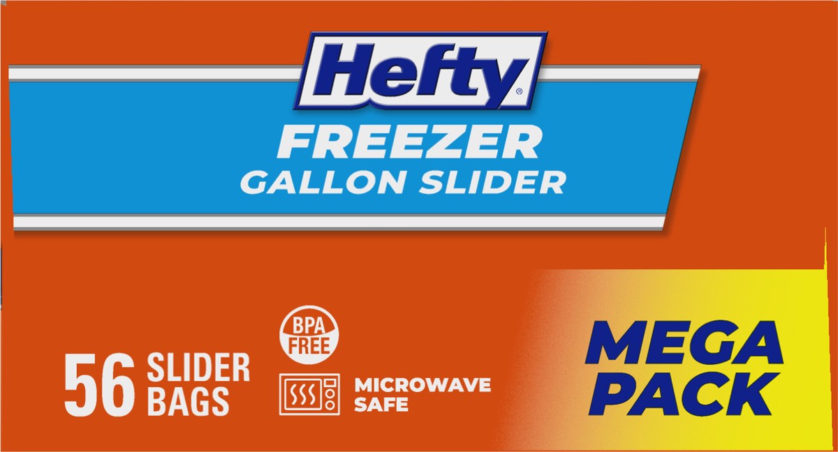 slide 7 of 9, Hefty Gallon Freezer Slider Bags Mega Pack 56 ea, 56 ct