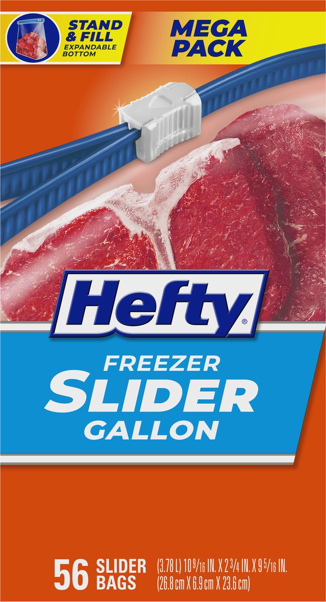 slide 2 of 9, Hefty Gallon Freezer Slider Bags Mega Pack 56 ea, 56 ct