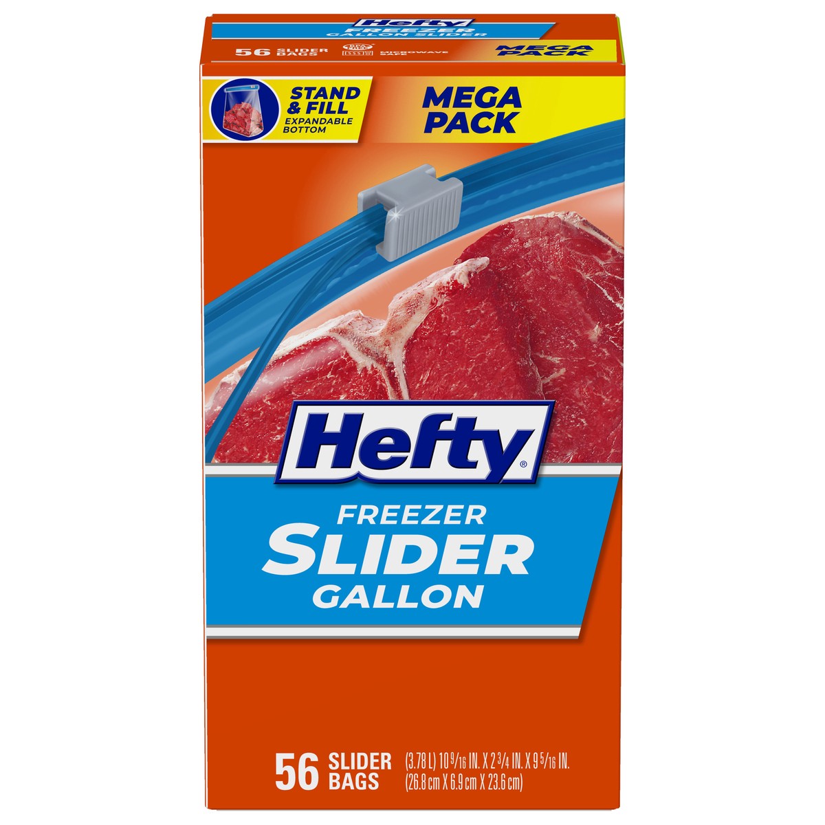 slide 1 of 9, Hefty Gallon Freezer Slider Bags Mega Pack 56 ea, 56 ct