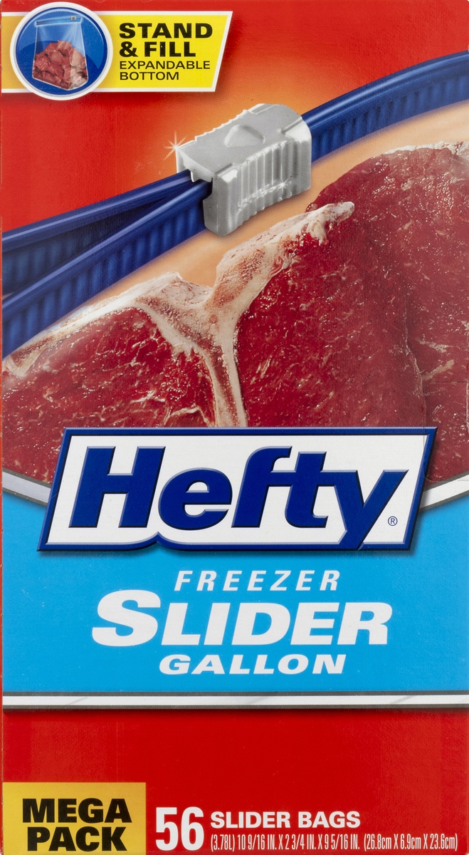 slide 7 of 8, Hefty Slider Bags Gallon Freezer, 56 ct