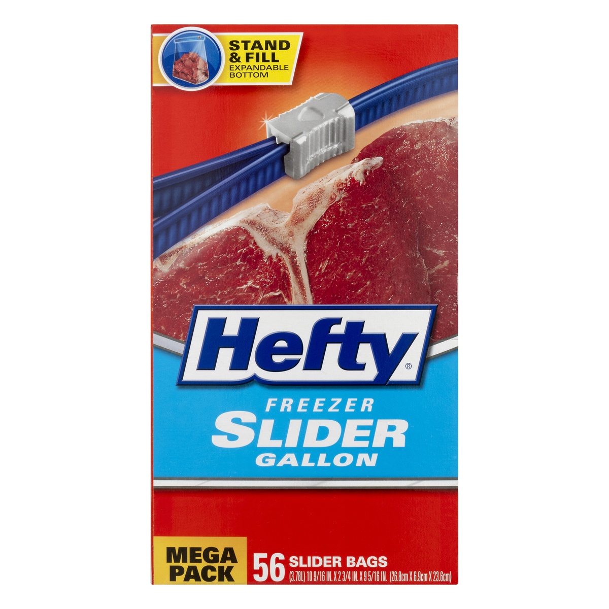 slide 1 of 8, Hefty Slider Bags Gallon Freezer, 56 ct