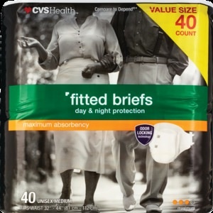 slide 1 of 1, CVS Health Maximum Absorbency Fitted Briefs, 40 Ct, 40 ct