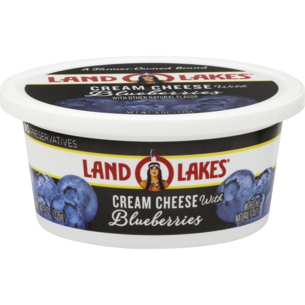 slide 1 of 8, Land O'Lakes Cream Cheese with Blueberry, 8 oz