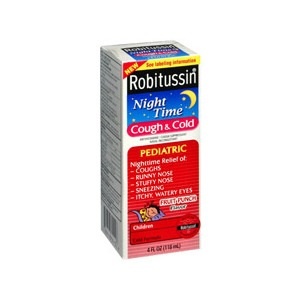 slide 1 of 1, Robitussin Pediatric Cough And Cold Liquid Nighttime, 4 oz