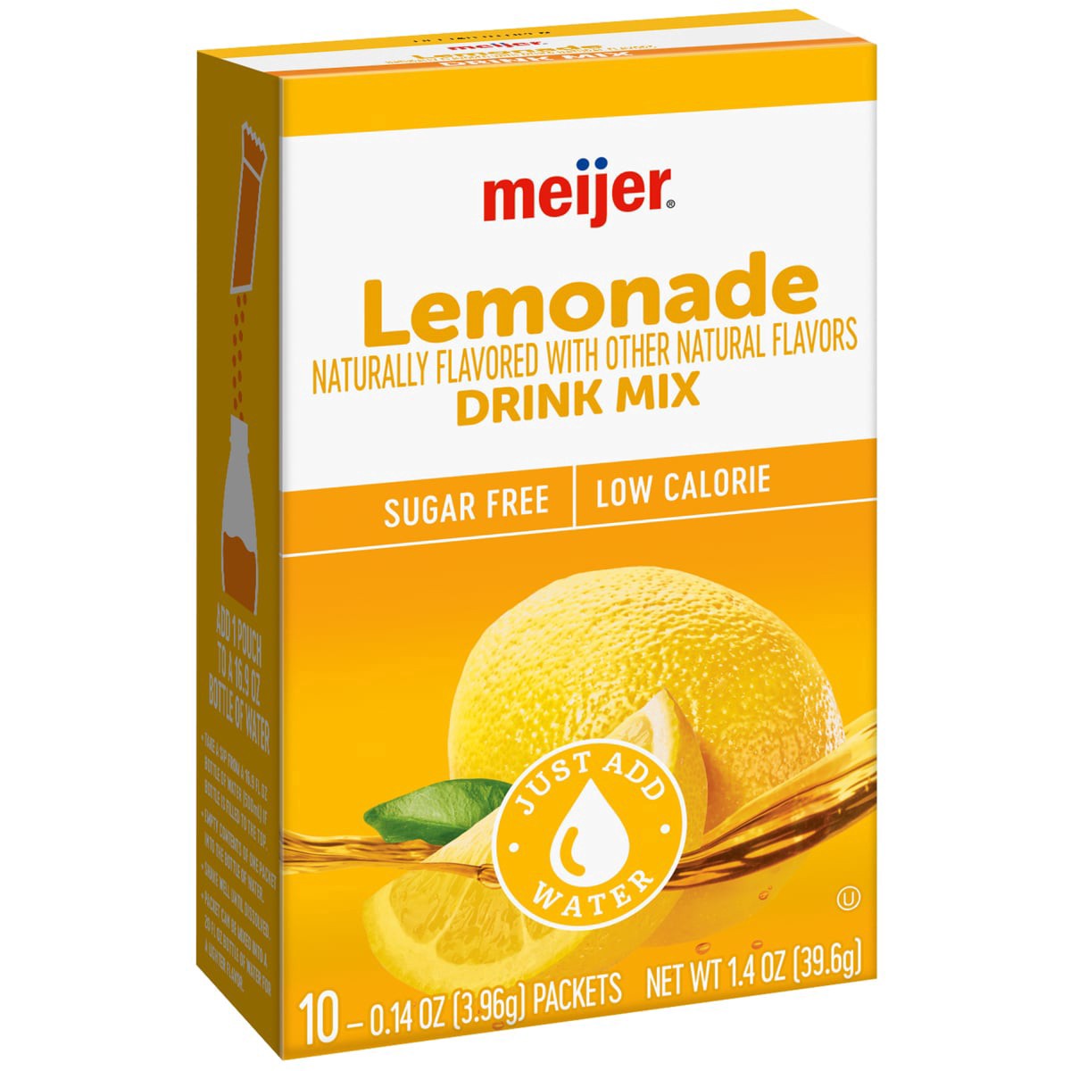 slide 5 of 29, Meijer Lemonade Drink Mix, 10 Pouches, 1.4 OZ    