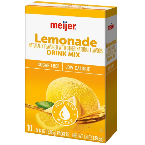 slide 8 of 29, Meijer Lemonade Drink Mix, 10 Pouches, 1.4 OZ    