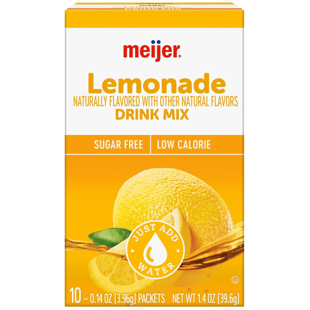 slide 1 of 29, Meijer Lemonade Drink Mix, 10 Pouches, 1.4 OZ    