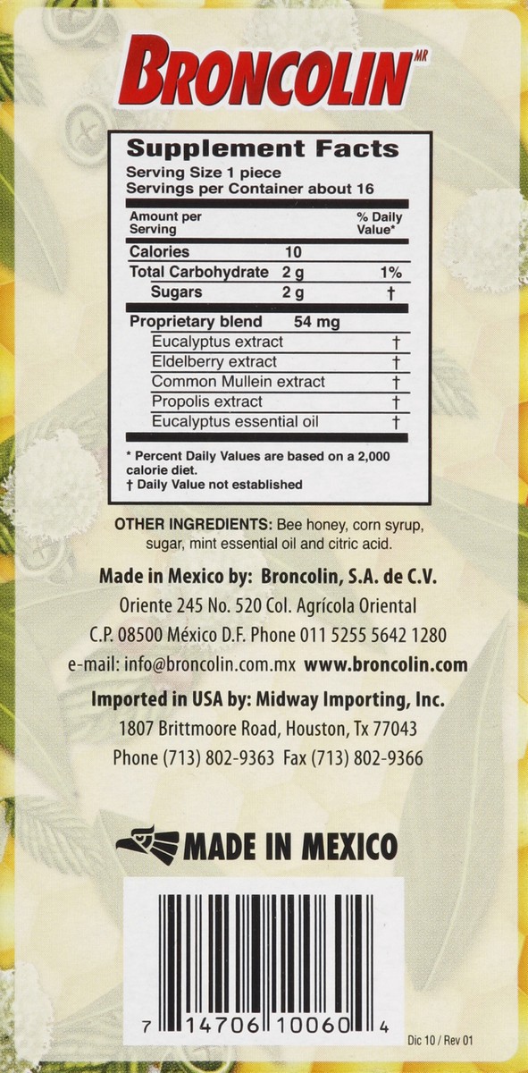 slide 3 of 6, Broncolin Broccolini Dietary Supplement Hard Candy With Bee Honey And Plant Extracts, 1.4 oz