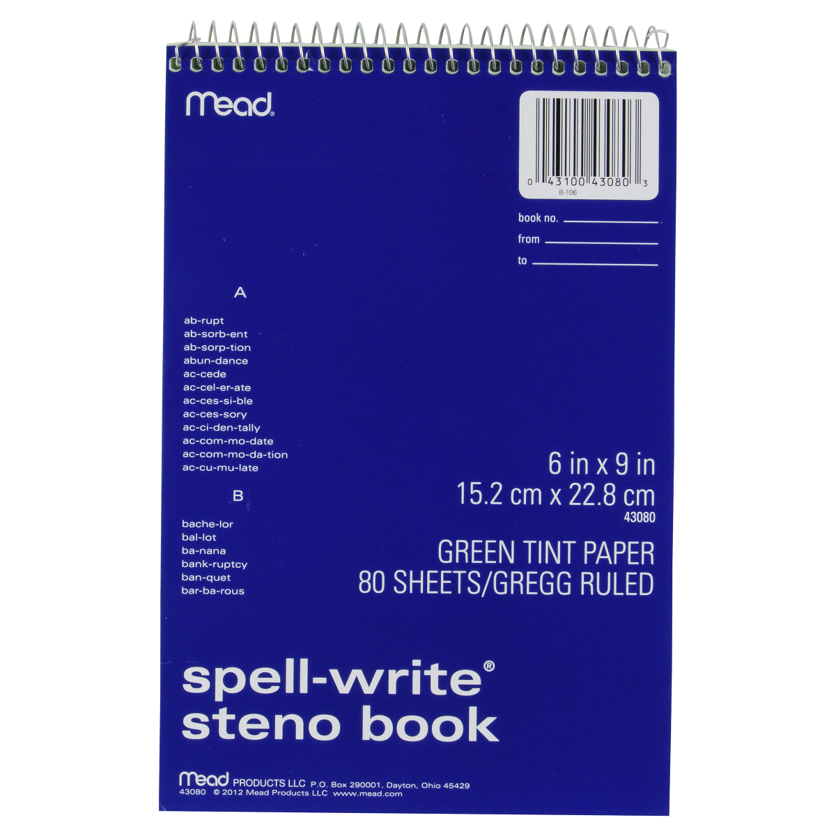 slide 1 of 2, Mead Spell-Write WireBound Steno Book, 80 ct