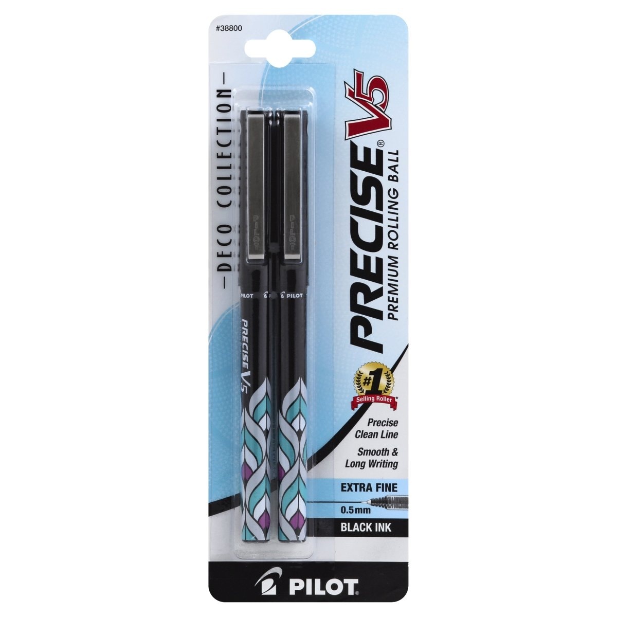 slide 1 of 1, Pilot Precise V5 Extra Fine Point Pen Black, 2 ct