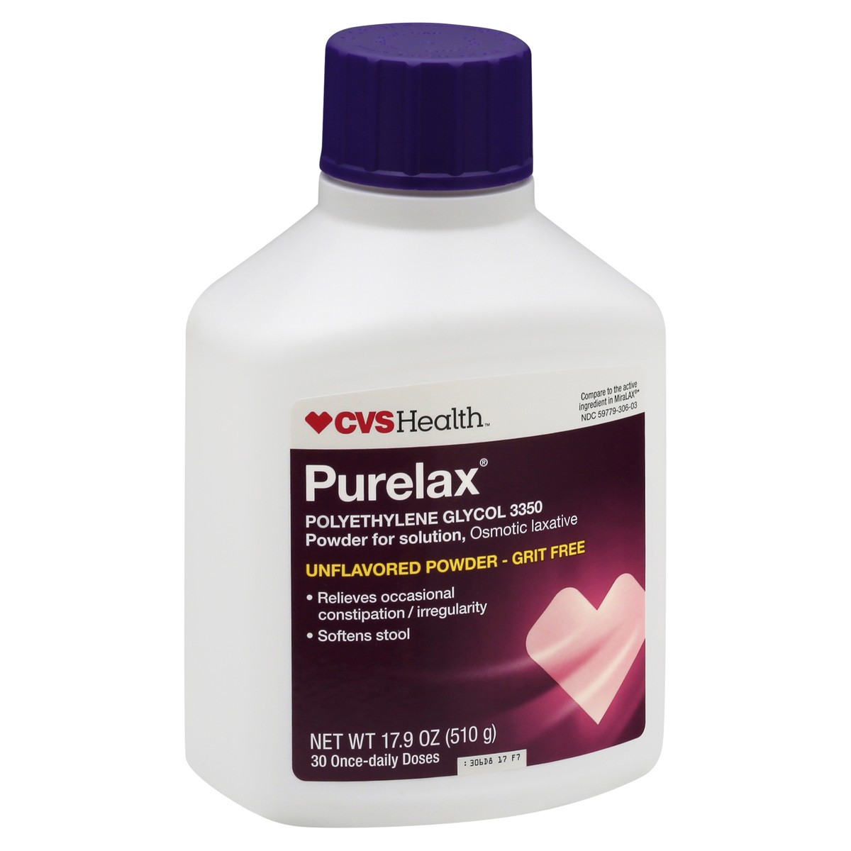 slide 4 of 11, CVS Health Polyethylene Glycol 3350 Powder For Solution, Osmotic Laxative 17.9 Oz, 17.9 oz
