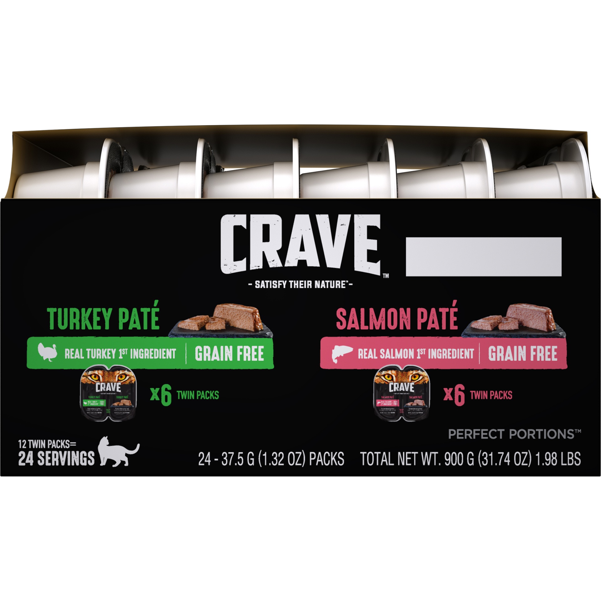 CRAVE Grain Free Turkey & Salmon Pate Wet Cat Food 24 ct; 1.32 oz Shipt