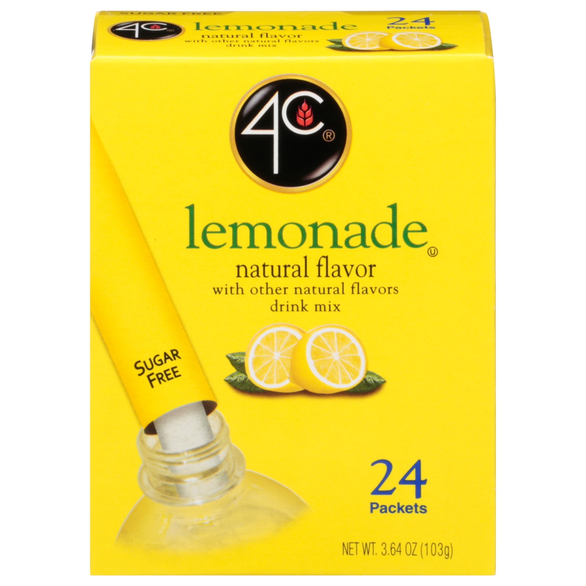 slide 1 of 8, 4C Sugar Free Lemonade Drink Mix 24 Packets, 24 ct