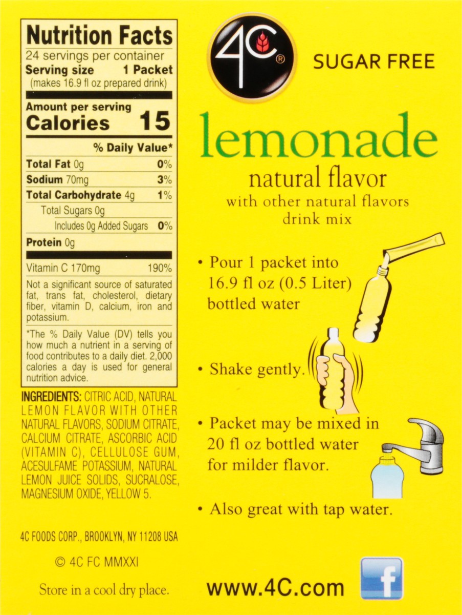 slide 4 of 14, 4C Drink Mix Sgr/Free Lemonade 24Ct, 24/3.64o