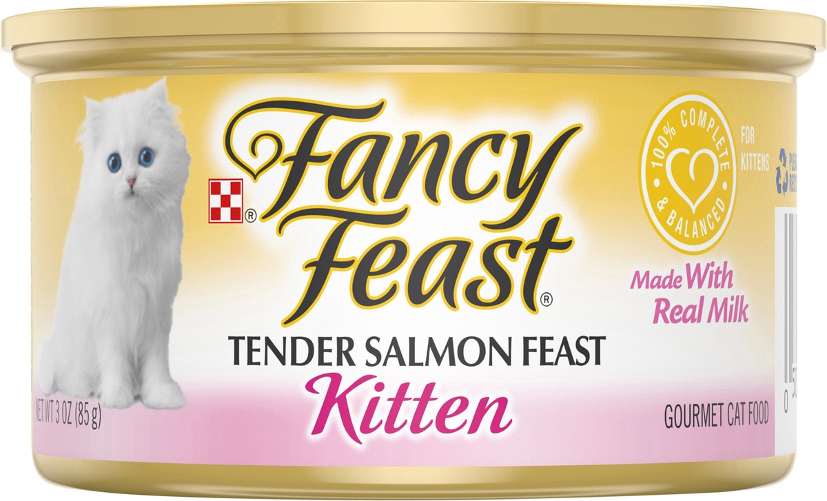 slide 6 of 7, Fancy Feast Purina Fancy Feast Tender Salmon Feast Wet Kitten Food, 3 oz