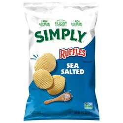 Ruffles Simply Potato Chips Sea Salted - 8 oz