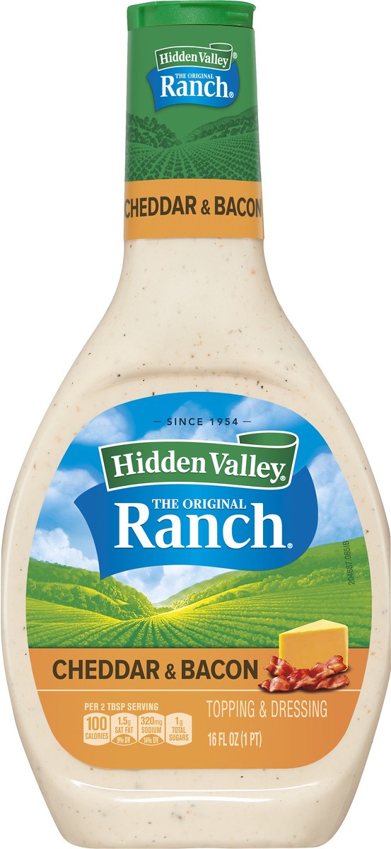 slide 2 of 7, Hidden Valley The Original Ranch Cheddar & Bacon Topping & Dressing 16 oz, 16 oz