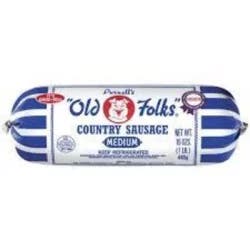 Purnell Old Folks Medium Country Sausage Roll