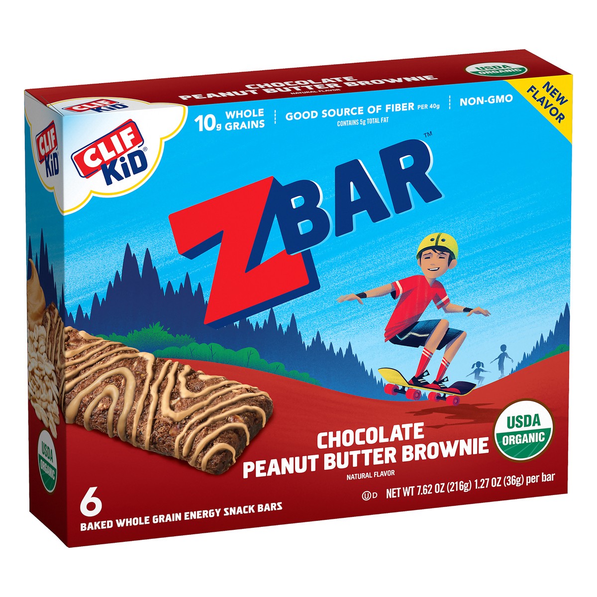 slide 2 of 9, CLIF Zbar Chocolate Peanut Butter Brownie Energy Snack Bars 6 ea, 6 ct