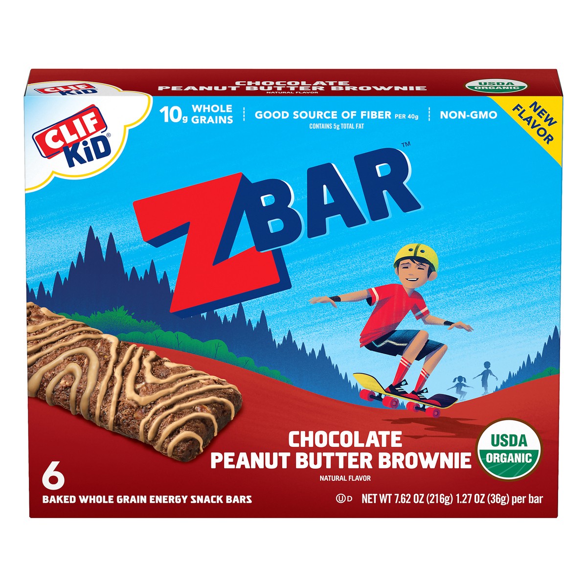 slide 1 of 9, CLIF Zbar Chocolate Peanut Butter Brownie Energy Snack Bars 6 ea, 6 ct