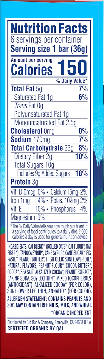 slide 8 of 9, CLIF Zbar Chocolate Peanut Butter Brownie Energy Snack Bars 6 ea, 6 ct