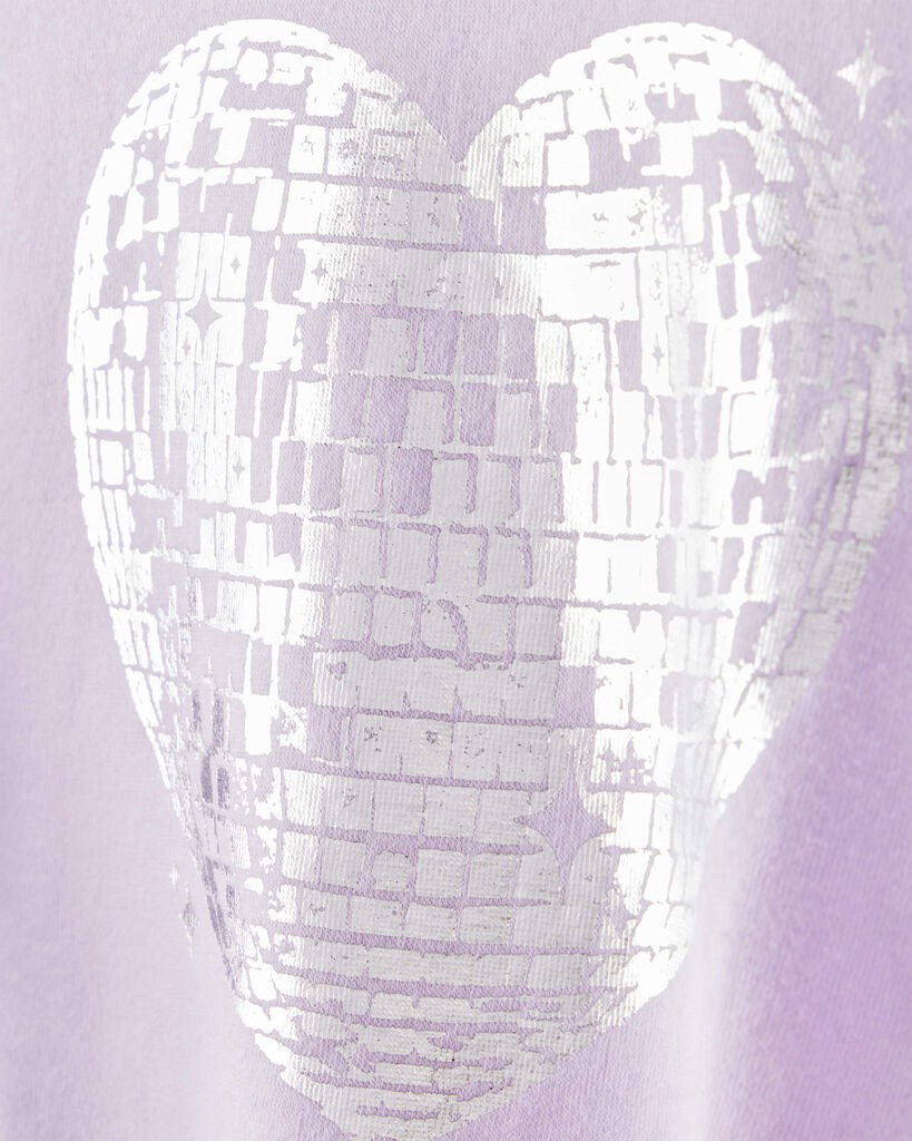 slide 3 of 3, Oshkosh Girls DayDream Fleece Disco Heart Pullover Sweatshirt - Purple Lavender 12, 1 ct