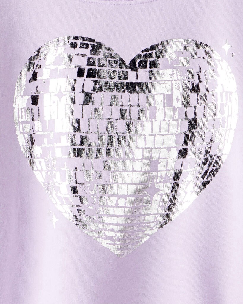 slide 2 of 3, Oshkosh Girls DayDream Fleece Disco Heart Pullover Sweatshirt - Purple Lavender 12, 1 ct