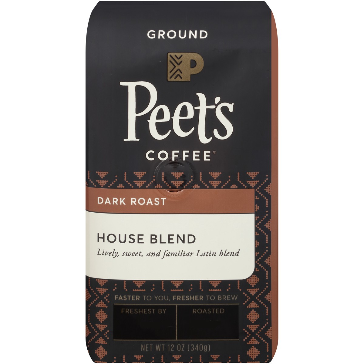 slide 1 of 9, Peet's Coffee House Blend Dark Roast Ground Coffee 12 oz. Stand-Up Bag, 12 oz