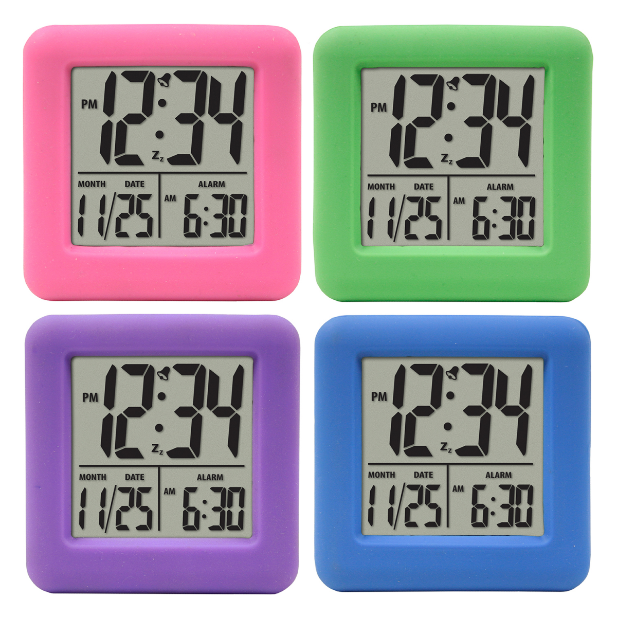 slide 1 of 1, LA CROSSE Soft Cube LCD Assorted Alarm Clock, 1 ct