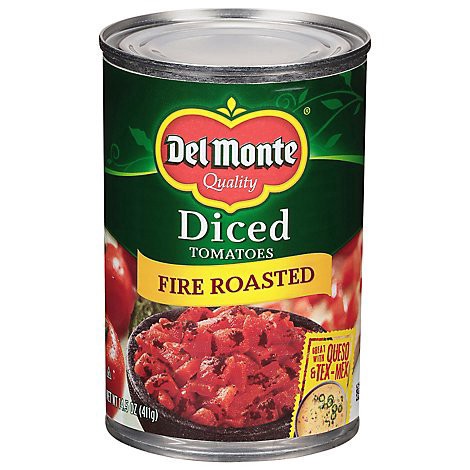 slide 1 of 1, Del Monte Fire Roasted Diced Canned Tomatoes, 14.5 oz, 14.5 oz