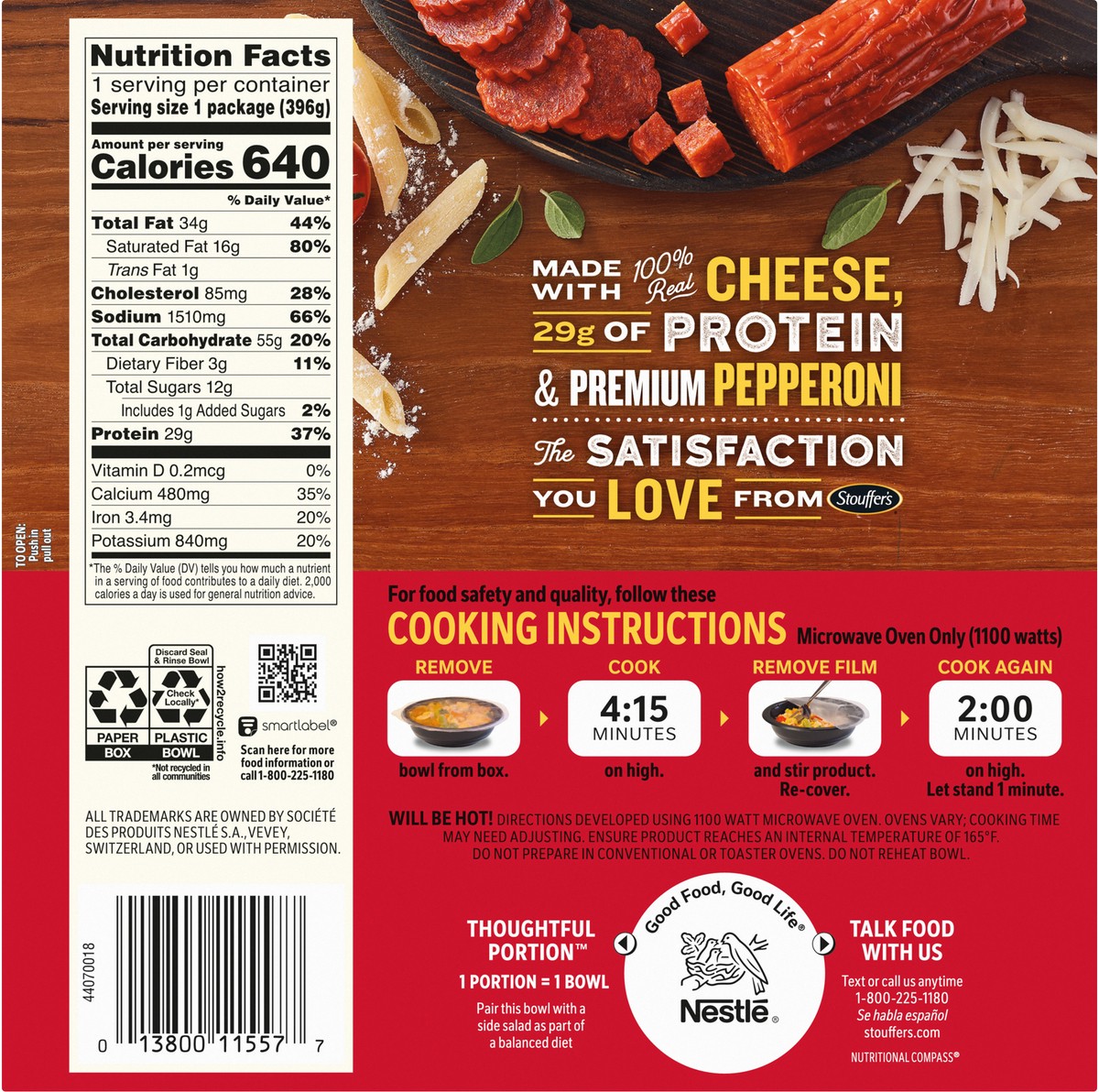 slide 7 of 8, Stouffer's MAC-FULLS Pepperoni Pizza Mac and Cheese Frozen Meal, 14 oz