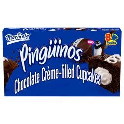 Marinela Pingüinos Chocolatey Filled Cupcakes, 8 packs, Crème-filled Chocolate Snack Cakes, 11.28 oz Multipack