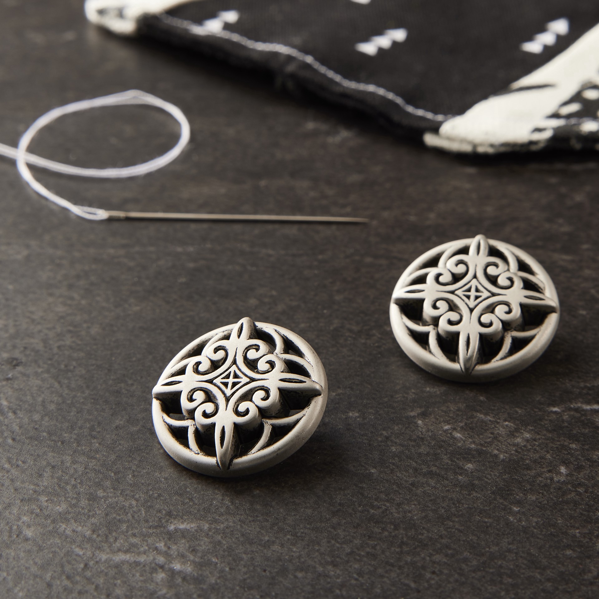 slide 2 of 2, Blumenthal Lansing Silver Buttons, 2 Pack, 2 ct