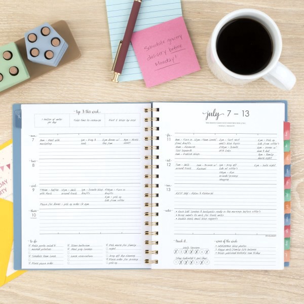 slide 9 of 10, AT-A-GLANCE® Harmony Academic 2025-2026 Weekly Monthly Planner, Retro Blue, Medium, 7"" x 8 3/4"", 1 ct