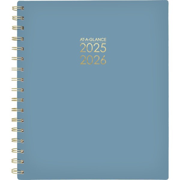 slide 2 of 10, AT-A-GLANCE® Harmony Academic 2025-2026 Weekly Monthly Planner, Retro Blue, Medium, 7"" x 8 3/4"", 1 ct