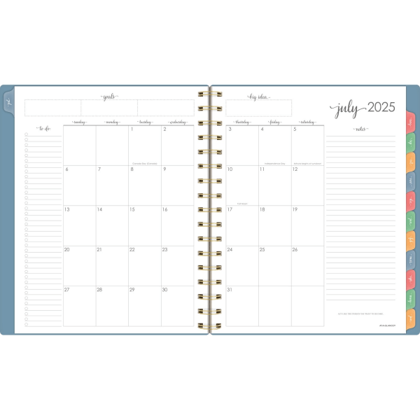 slide 8 of 10, AT-A-GLANCE® Harmony Academic 2025-2026 Weekly Monthly Planner, Retro Blue, Medium, 7"" x 8 3/4"", 1 ct