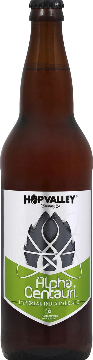 slide 5 of 5, Hop Valley Alpha Centauri Double IPA, 22 fl. oz. Bottle, 9% ABV, 22 oz btl