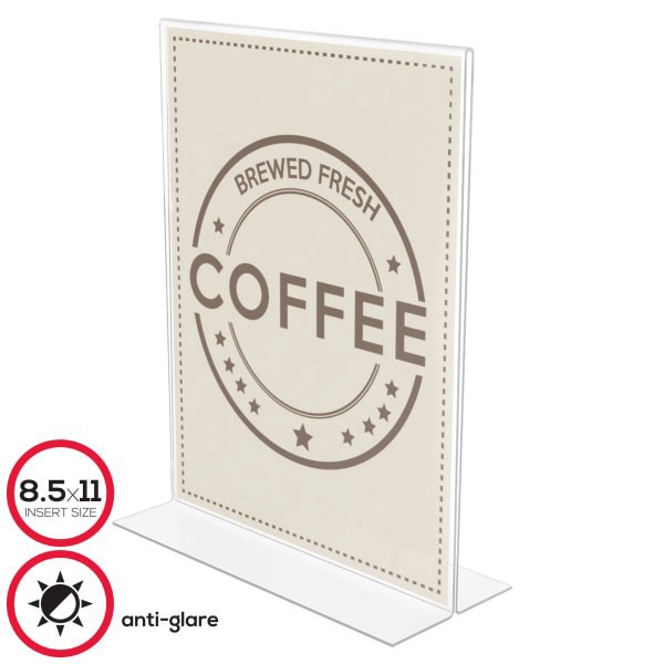 slide 4 of 9, Deflect-O Anti-Glare Double Sided Sign Holder, Portrait, Clear, 1 ct