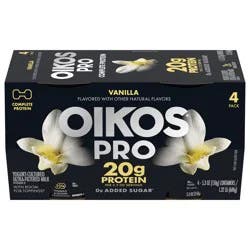 Oikos Pro 20g Protein, Vanilla Yogurt-Cultured Dairy Product, 4 Ct, 5.3 OZ Cups