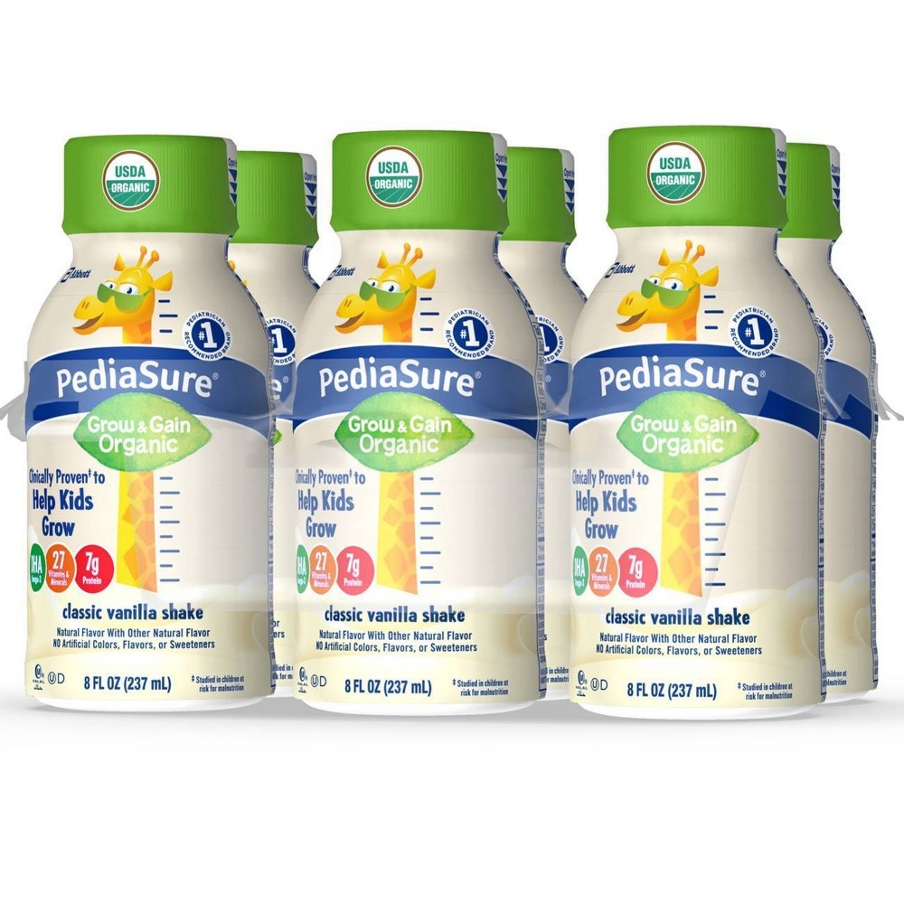 slide 2 of 5, PediaSure Grow & Gain Organic Kids' Ready-to-Drink Classic Vanilla Nutritional Shake, 6 ct; 8 fl oz