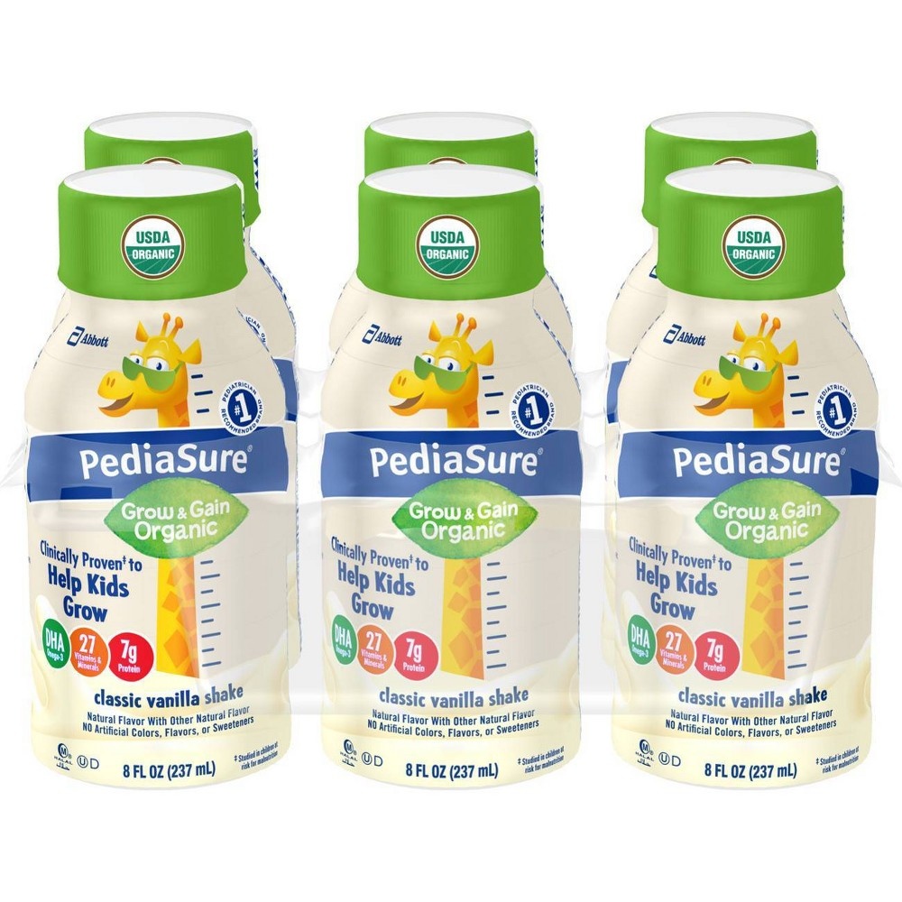 slide 3 of 5, PediaSure Grow & Gain Organic Kids' Ready-to-Drink Classic Vanilla Nutritional Shake, 6 ct; 8 fl oz