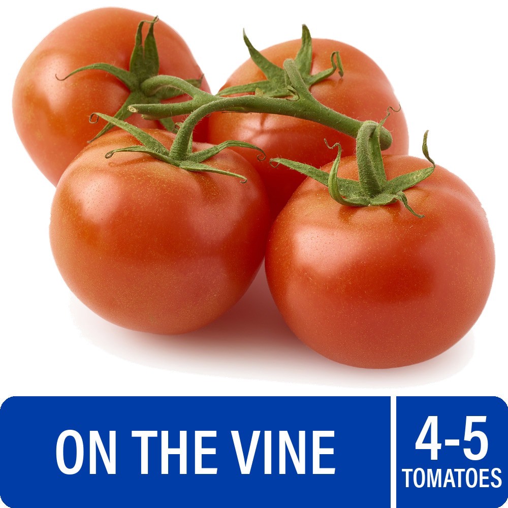 slide 1 of 4, Fresh On the Vine Red Tomatoes by the Bunch (4-5 tomatoes per bunch), per lb