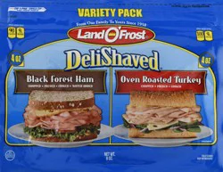 Land O' Frost DeliShaved Black Forest Ham/Oven Roasted Turkey Variety Pack 8 oz