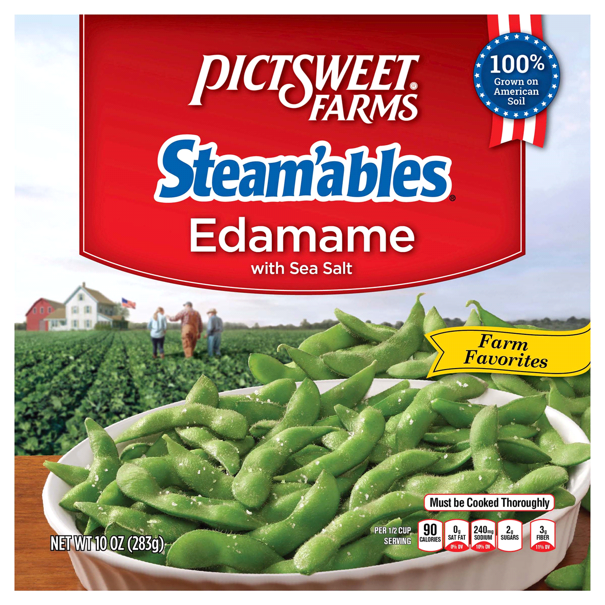 slide 1 of 6, PictSweet Steam'ables Edamame With Sea Salt, 10 oz