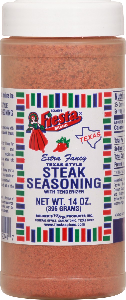 slide 12 of 12, Fiesta Extra Fancy Texas Style with Tenderizer Steak Seasoning 14 oz, 14 oz